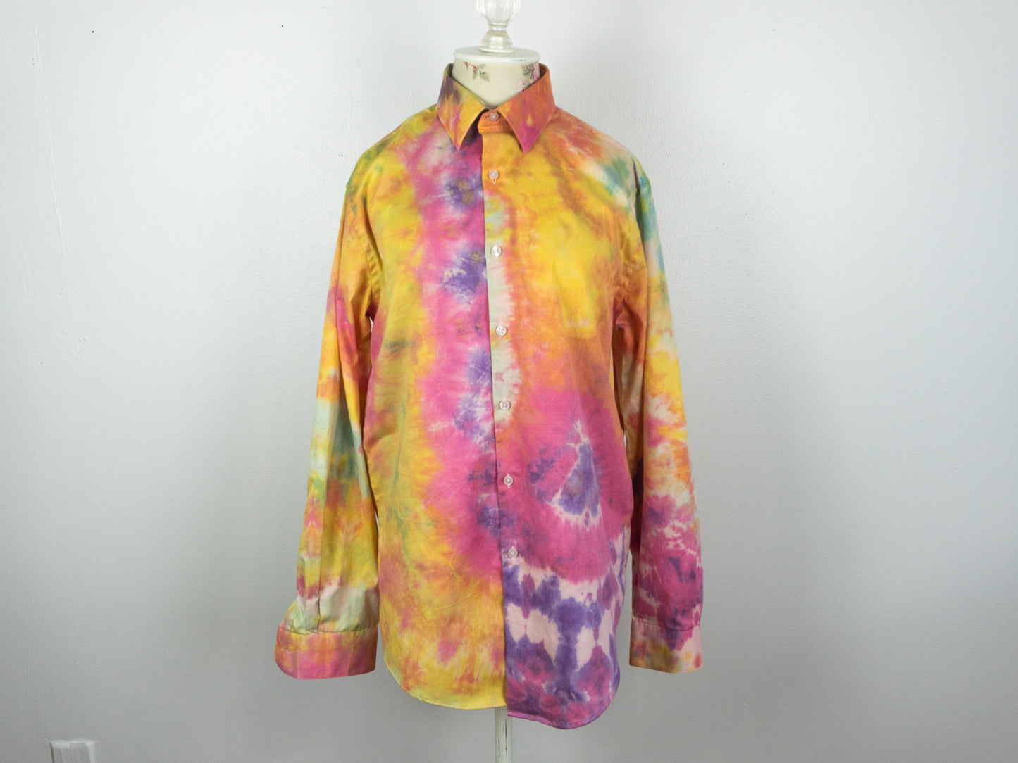 Custom Tie Dye Dress Shirt, Long or Short Sleeve