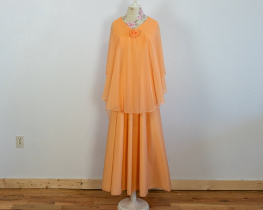 Creamsicle Flowing Maxi Dress, Size Small