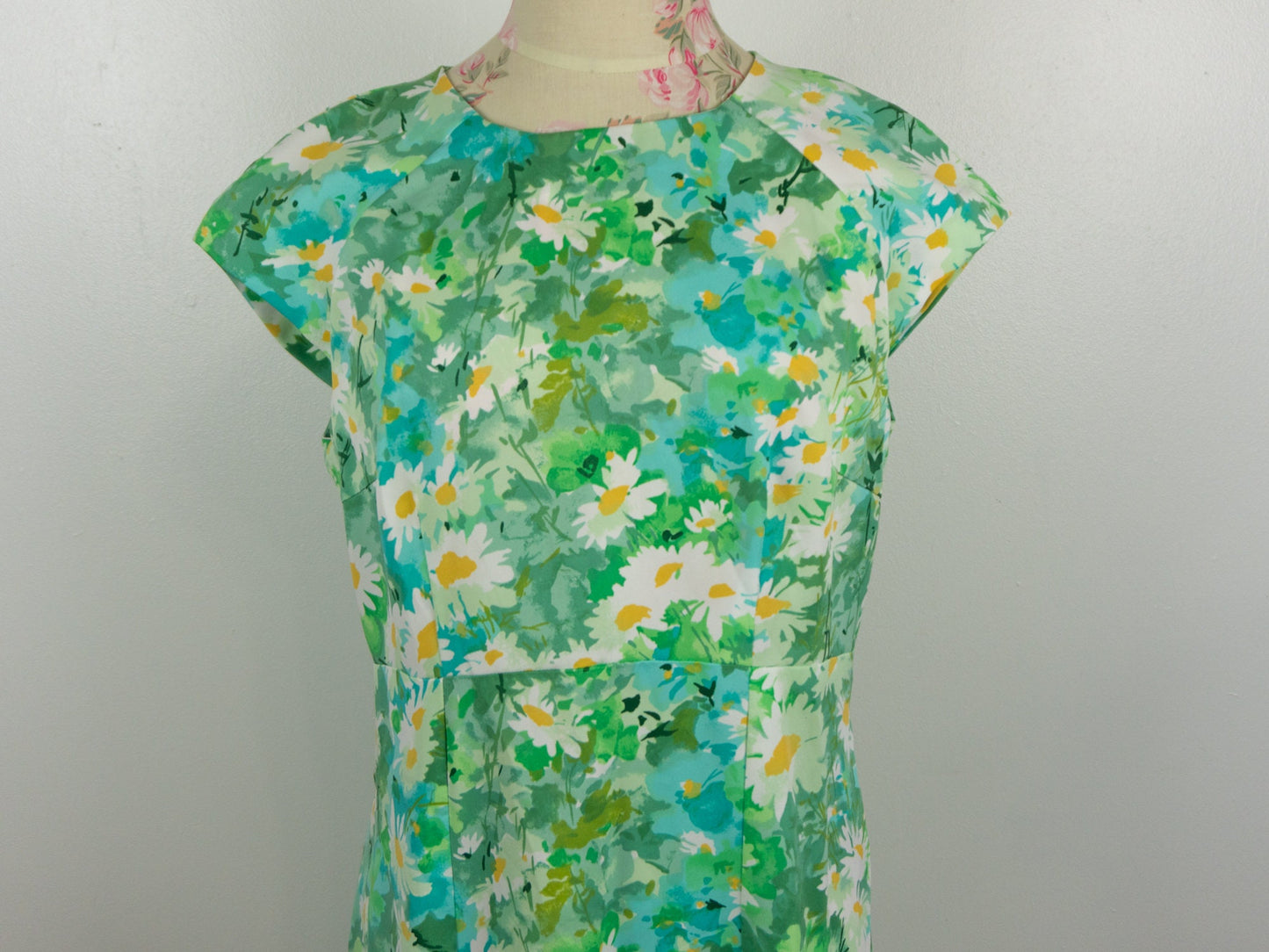 70s Green Floral Maxi Dress Size Medium