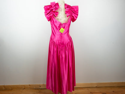 80s Magenta Prom Dress Size Medium