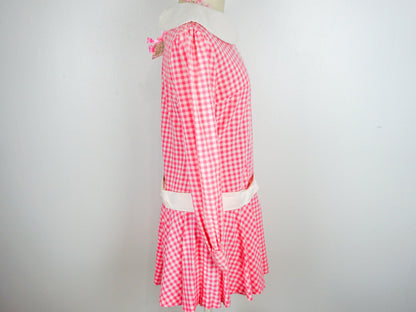 70s Pink Pleated Dress Size Small