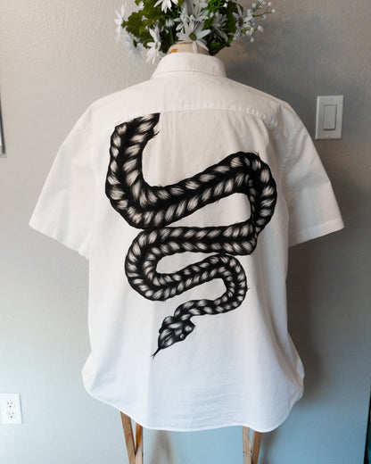 Custom Painted Snake Braid Dress Shirt