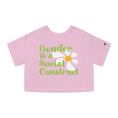 Gender is a social construct Pink Crop Tee