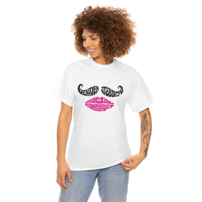 Gender is Just a Social Construct Mustache Lips Tee