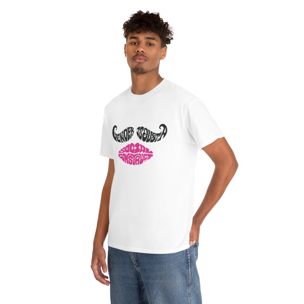 Gender is Just a Social Construct Mustache Lips Tee