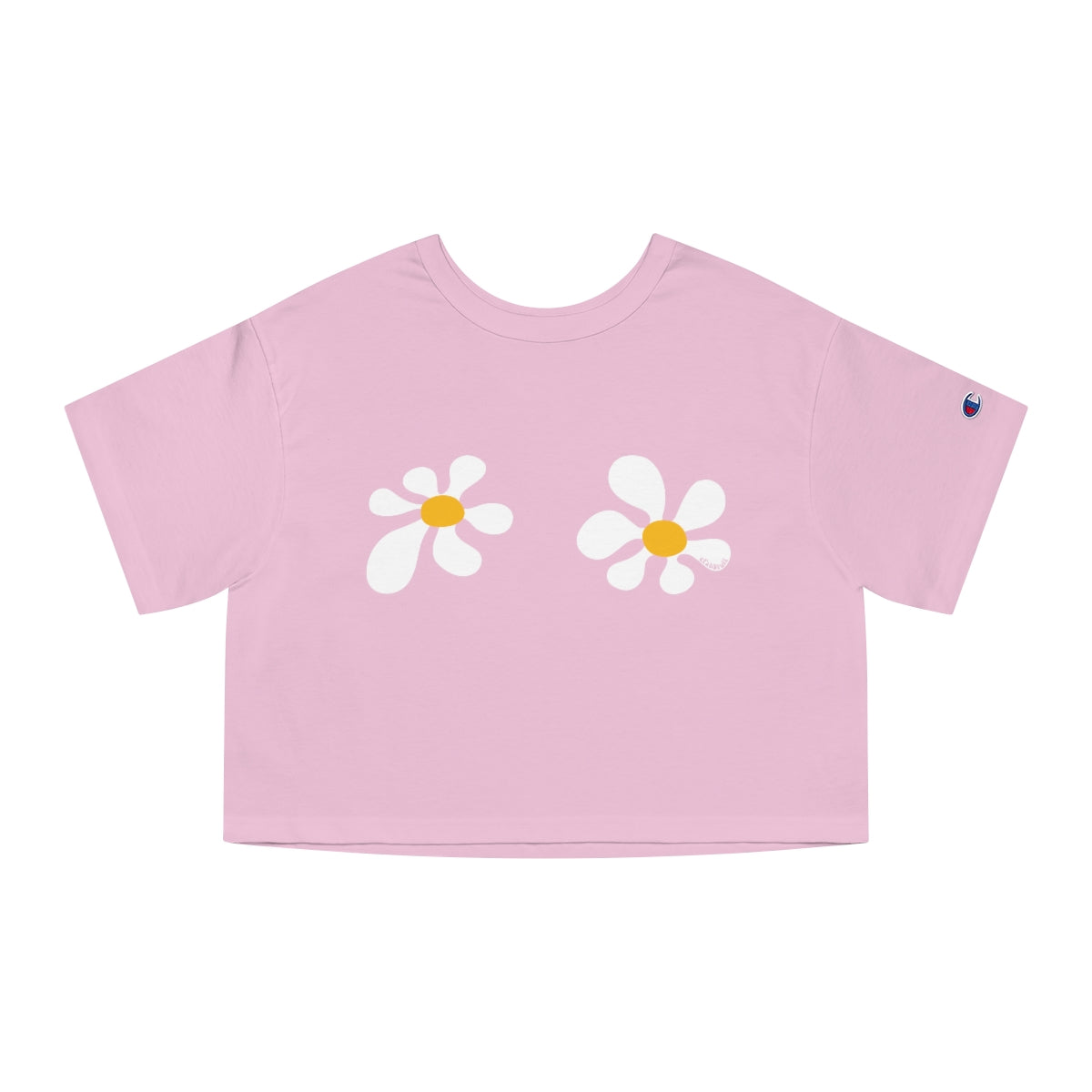 Topsy Turvy Flower Bloom Pink Crop Tee