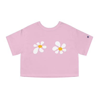 Topsy Turvy Flower Bloom Pink Crop Tee