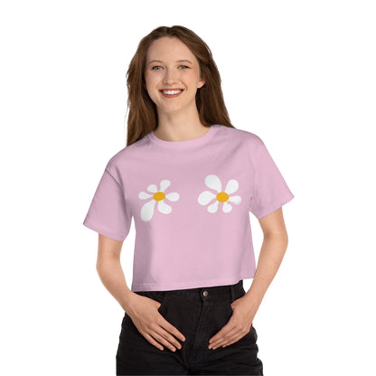 Topsy Turvy Flower Bloom Pink Crop Tee