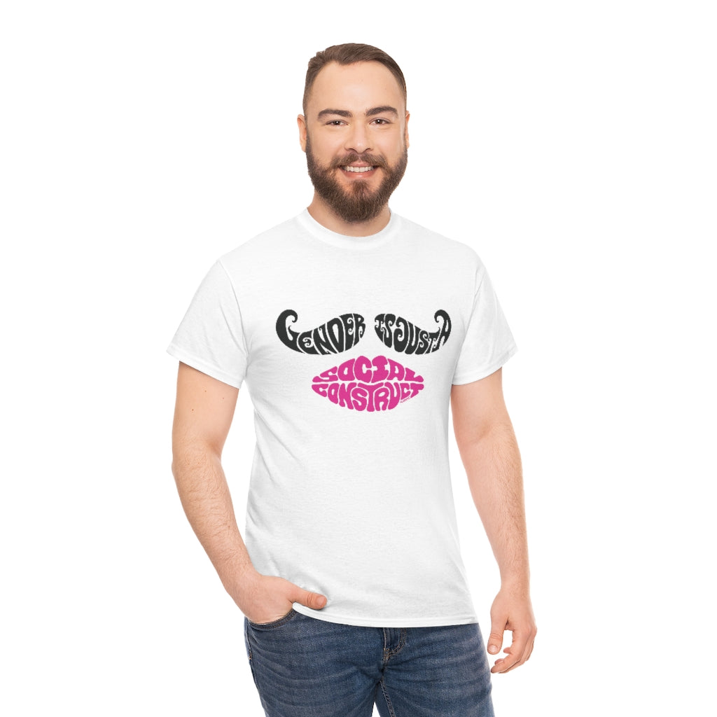 Gender is Just a Social Construct Mustache Lips Tee