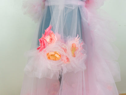 Burlesque Flower Tulle Robe