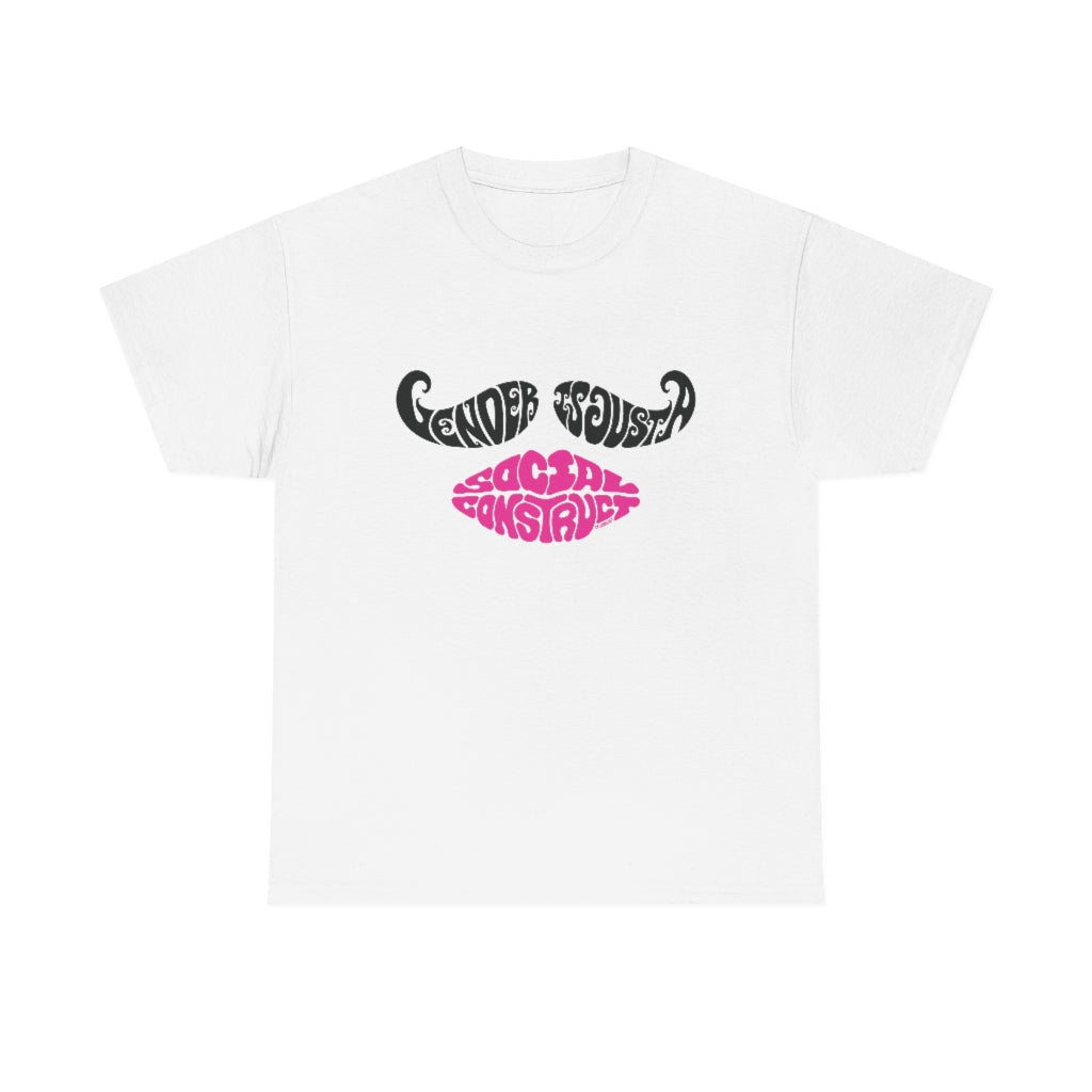 Gender is Just a Social Construct Mustache Lips Tee