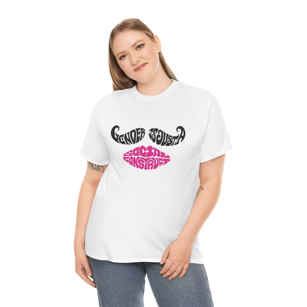 Gender is Just a Social Construct Mustache Lips Tee