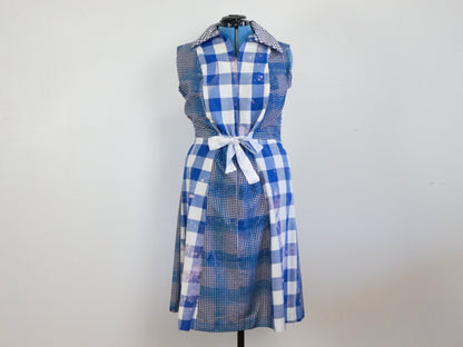 Blue Gingham Dress,  Size 12 Large