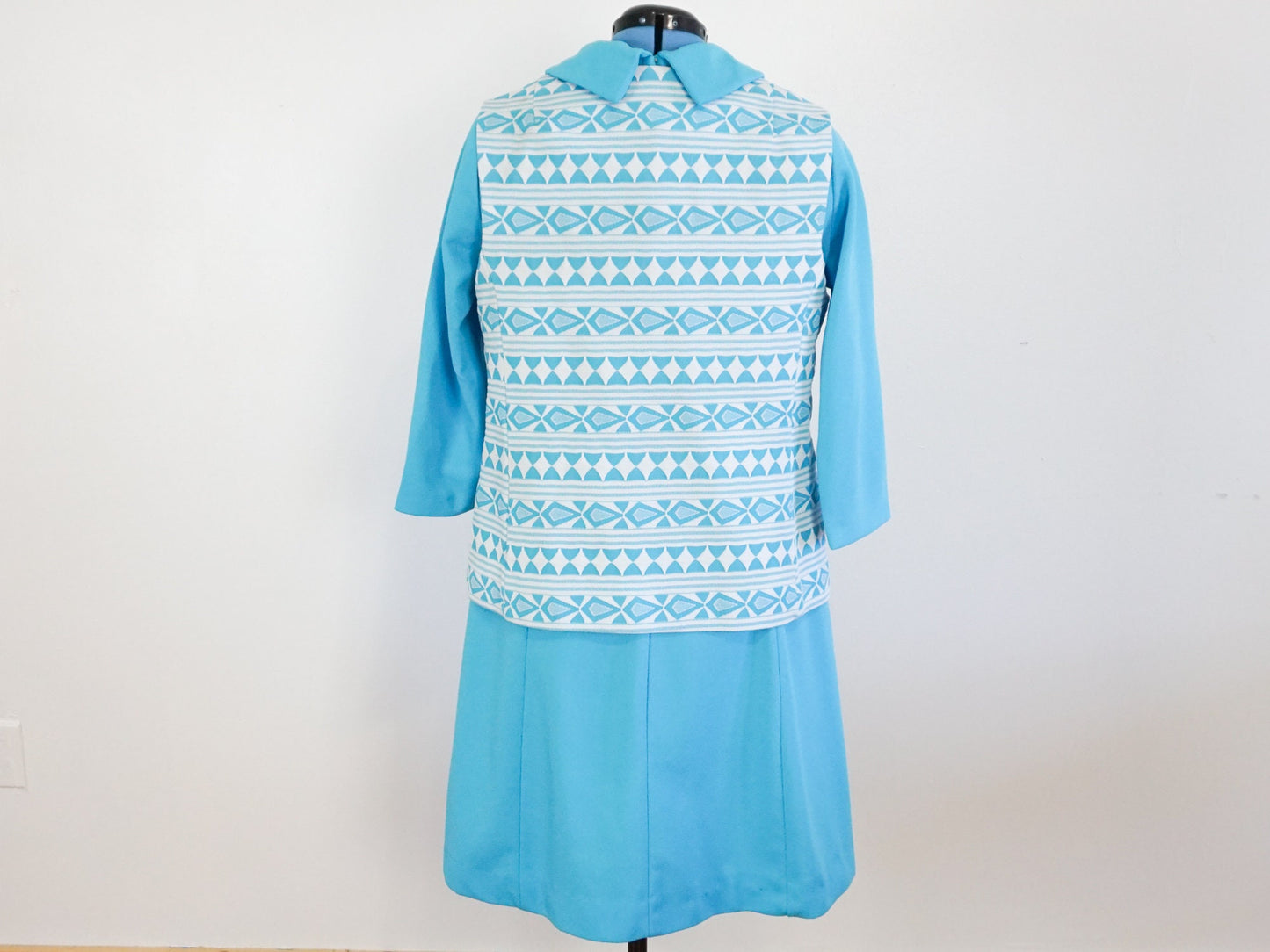 Two Piece Blue Mod Dress, Size XL