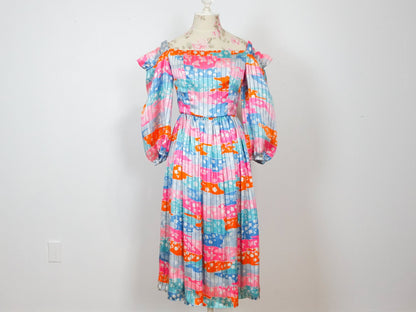 Pastel Silk Dress, Pink Size Small Medium