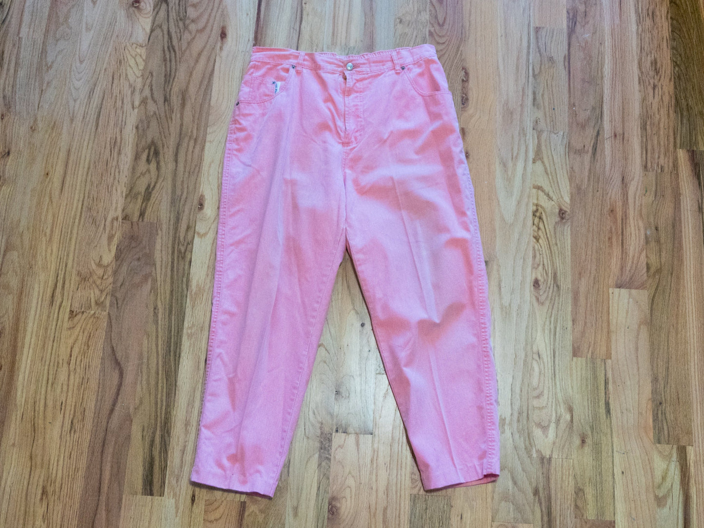 80s Pink Denim Pants, Size Medium Large