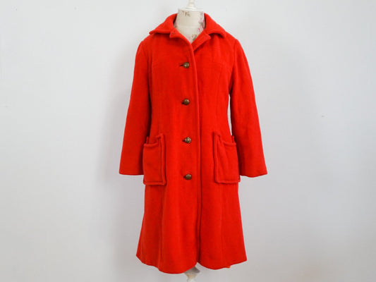 Wool Red Peacoat, Size Small Medium