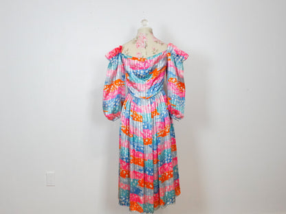 Pastel Silk Dress, Pink Size Small Medium