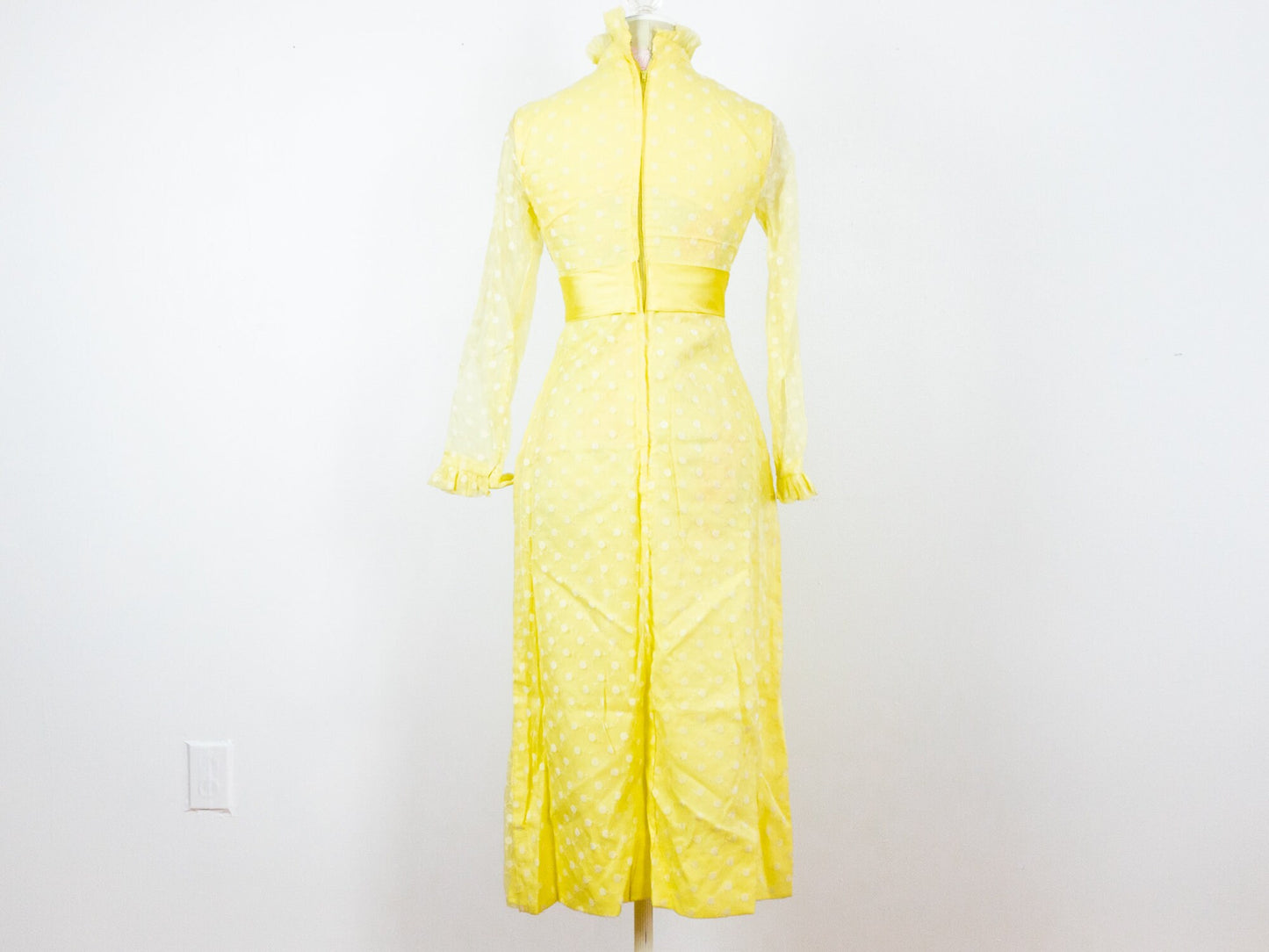 Yellow Ruffle Dress, Size Small XS