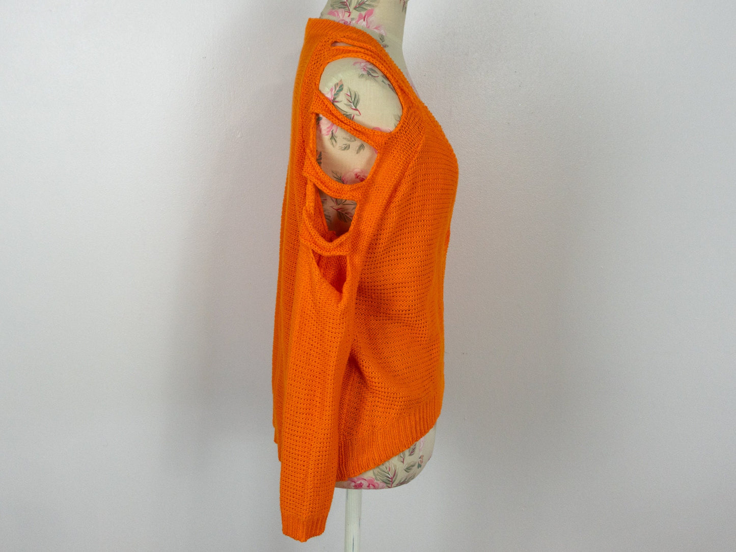 Cut-Out Orange Sweater, Size Medium