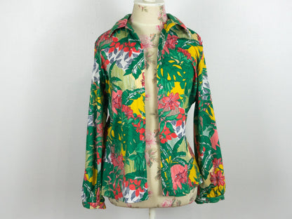 Green Tropical Shirt, Size Medium