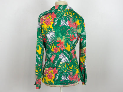 Green Tropical Shirt, Size Medium