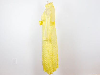 Yellow Ruffle Dress, Size Small XS