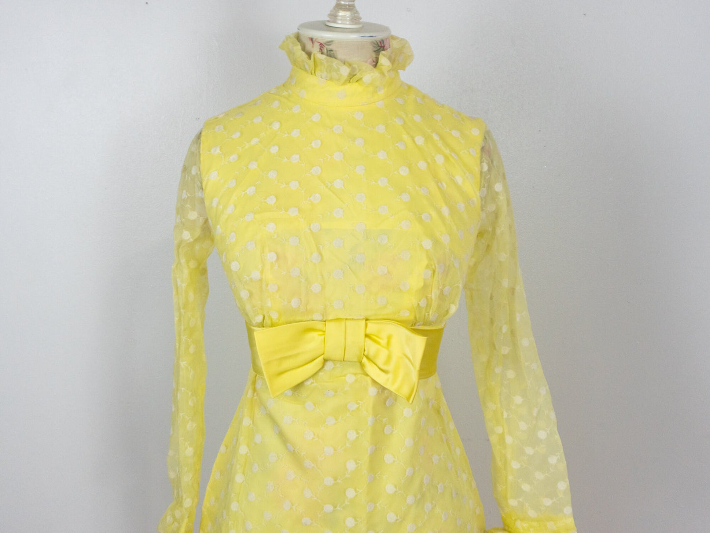 Yellow Ruffle Dress, Size Small XS