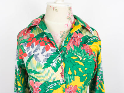 Green Tropical Shirt, Size Medium