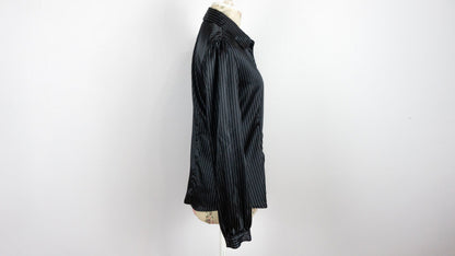 Black Pin-stripe Blouse, Size Medium Large