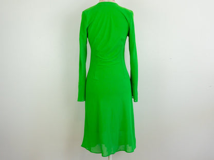 Long Sleeve Beaded Green Dress, Size Small