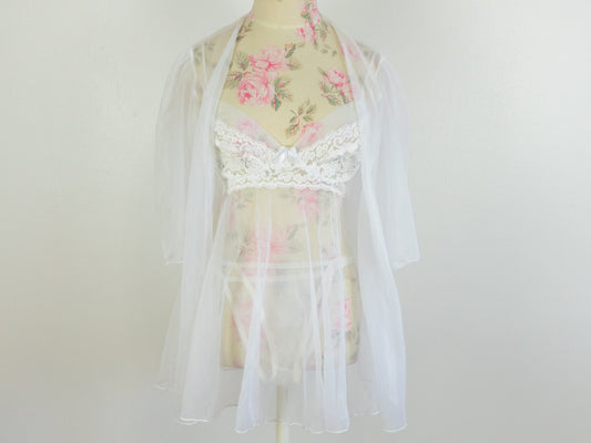 White Nightie Set. Size S M Bra 36B 34B 36C 34C