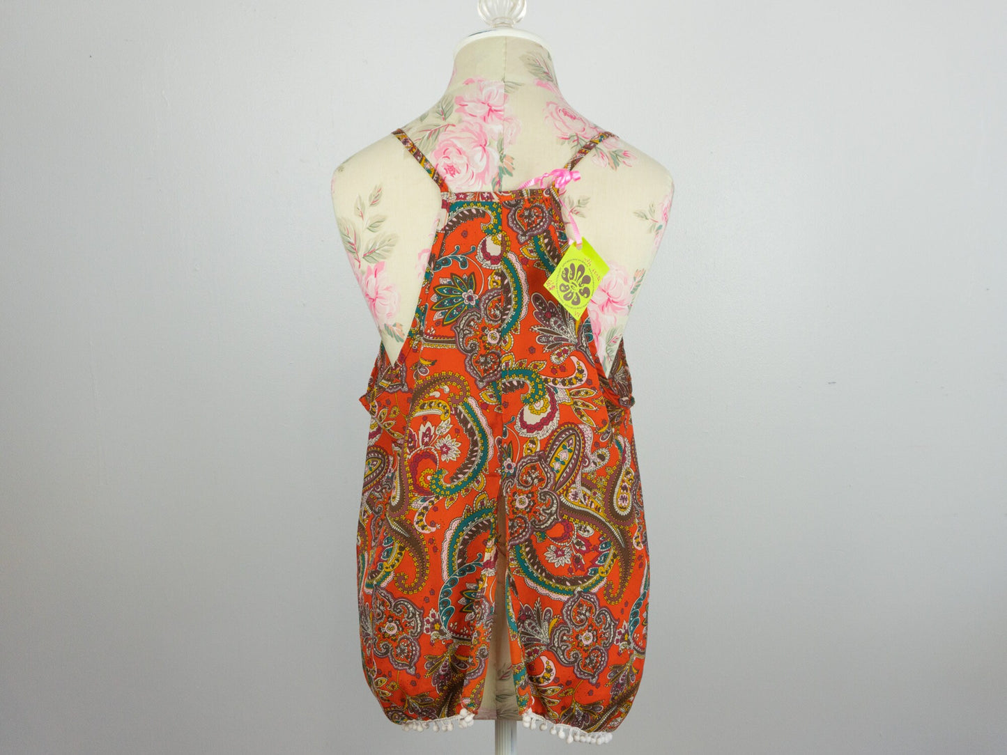 Paisley Orange Tank Top Size Large