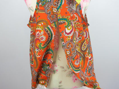 Paisley Orange Tank Top Size Large