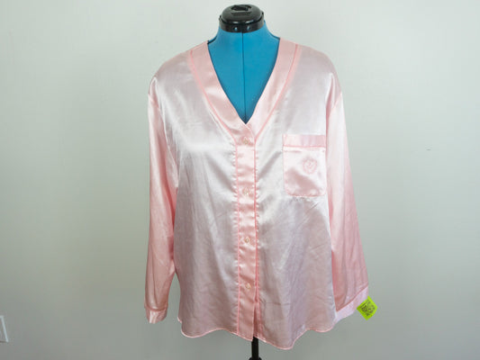 Pink Silky Pajama Top Size 1X