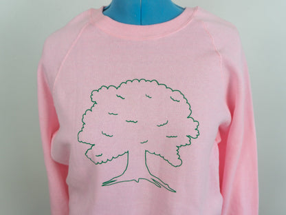 Pink Sweatshirt with Green Tree Size XL
