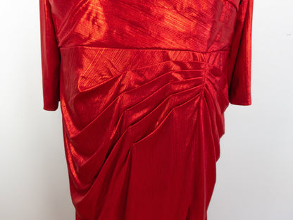 Red Metallic Gown Shiny Dress Size 3X