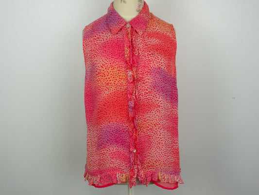 Pink Animal Print Blouse Size Medium