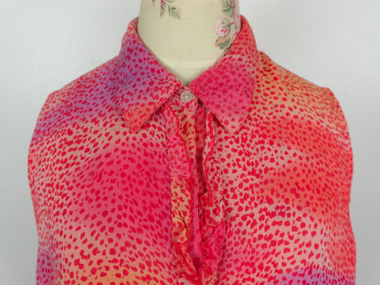Pink Animal Print Blouse Size Medium