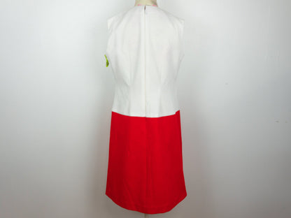 Red White Dress Color Block Frock Size XL