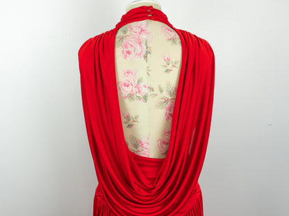 Red Draped Dress Size Large