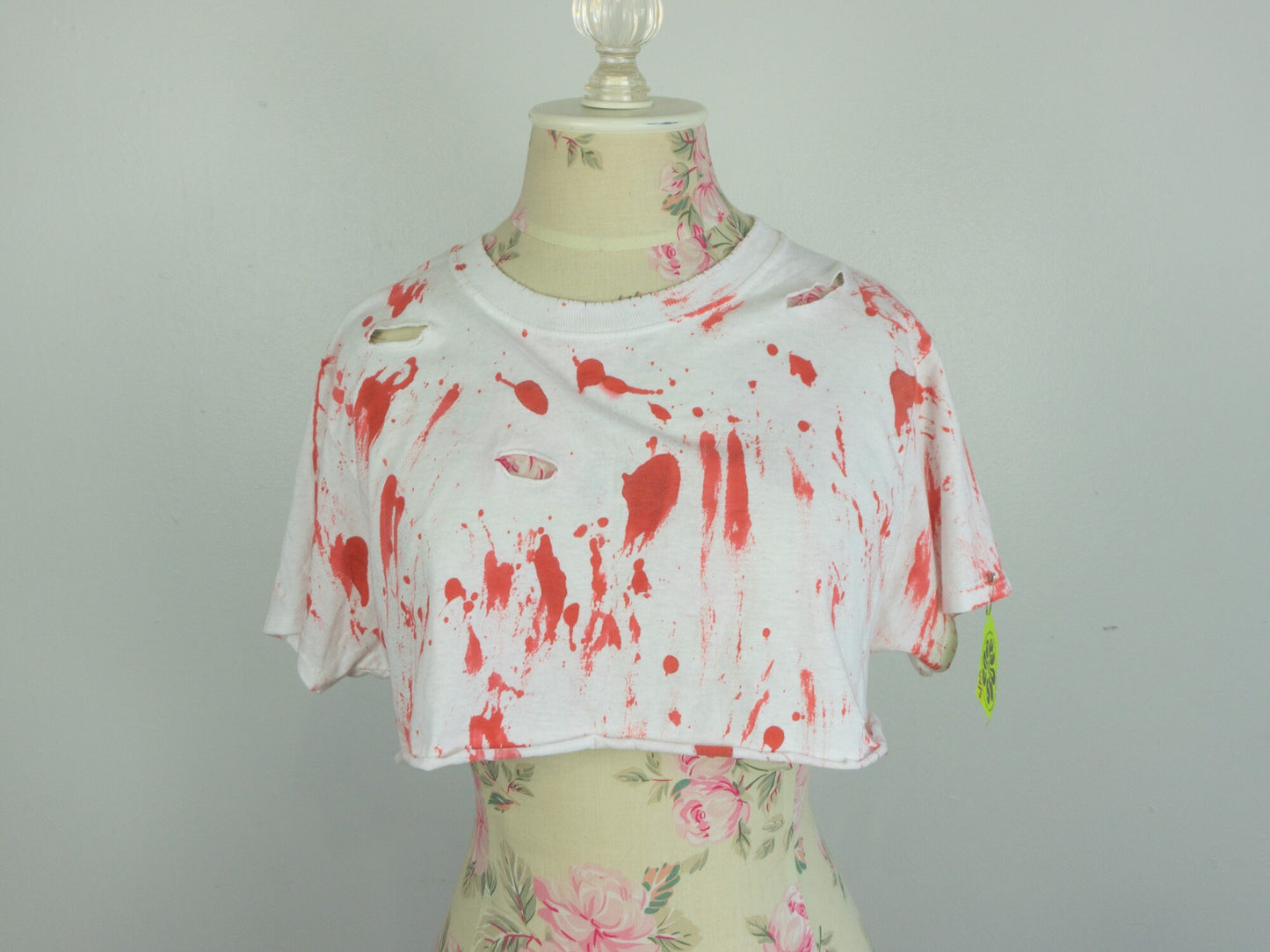 Fake Blood White Cropped T Shirt Size Small Medium