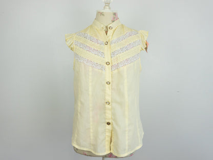 Yellow Tank Top Blouse Size Small Medium