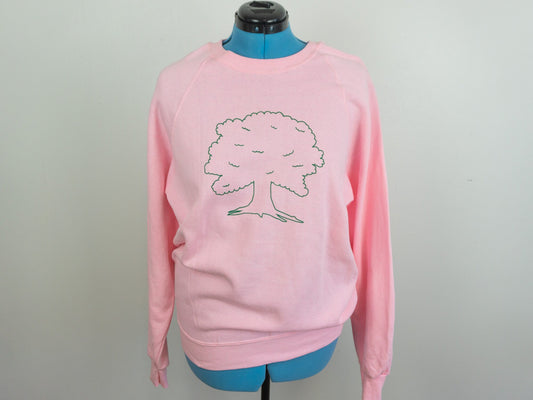 Pink Sweatshirt with Green Tree Size XL