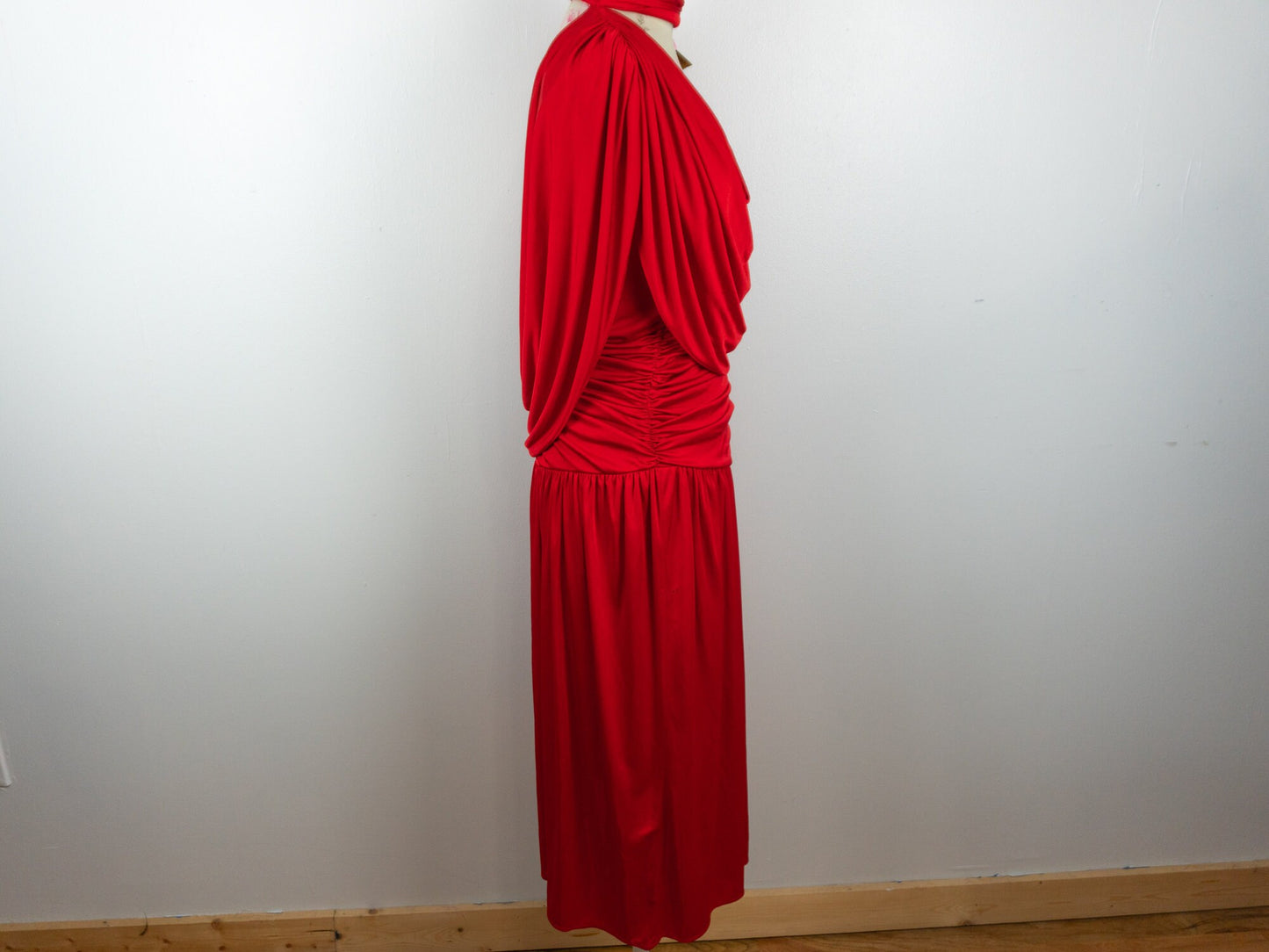 Red Draped Dress Size Large