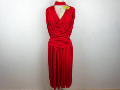 Red Draped Dress Size Large