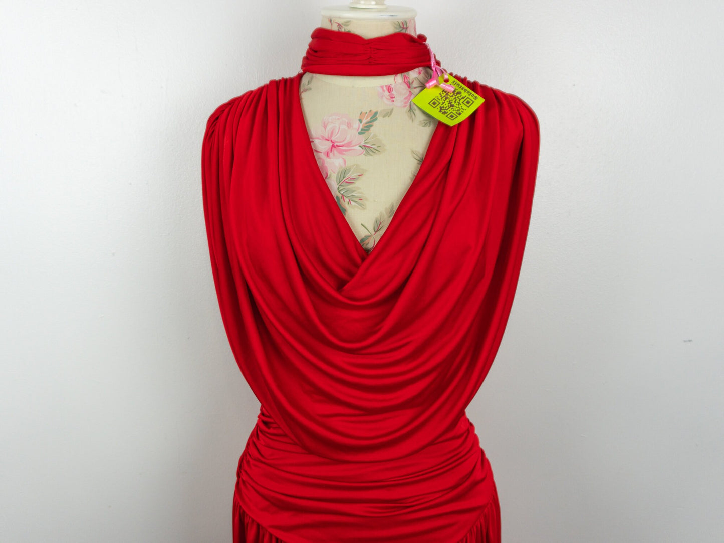 Red Draped Dress Size Large