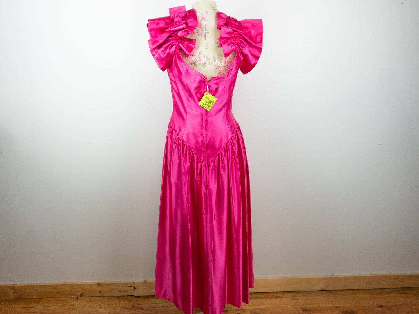 80s Magenta Prom Dress Size Medium