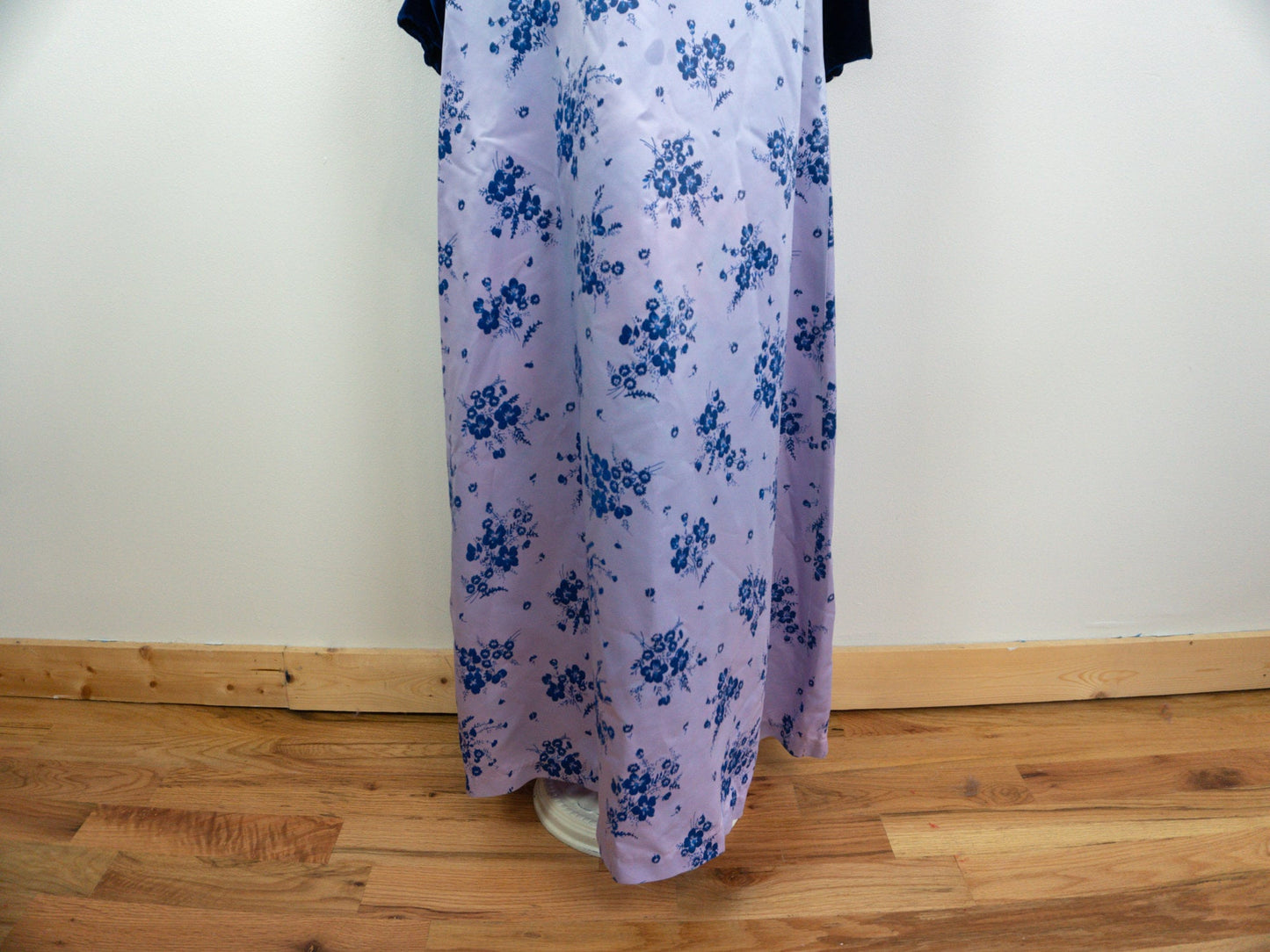 Blue Velvet Maxi Dress, Size Small