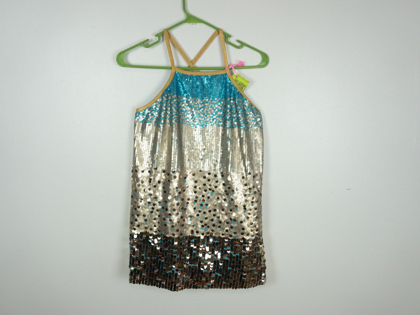 Blue Sequin Dress Dance Romper  Size Medium